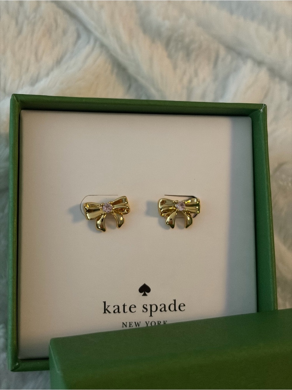 Kate Spade Gold Crystal bow stud earrings 🎀🎀